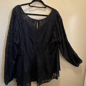 Torrid Black Asymmetrical Peplum Blouse